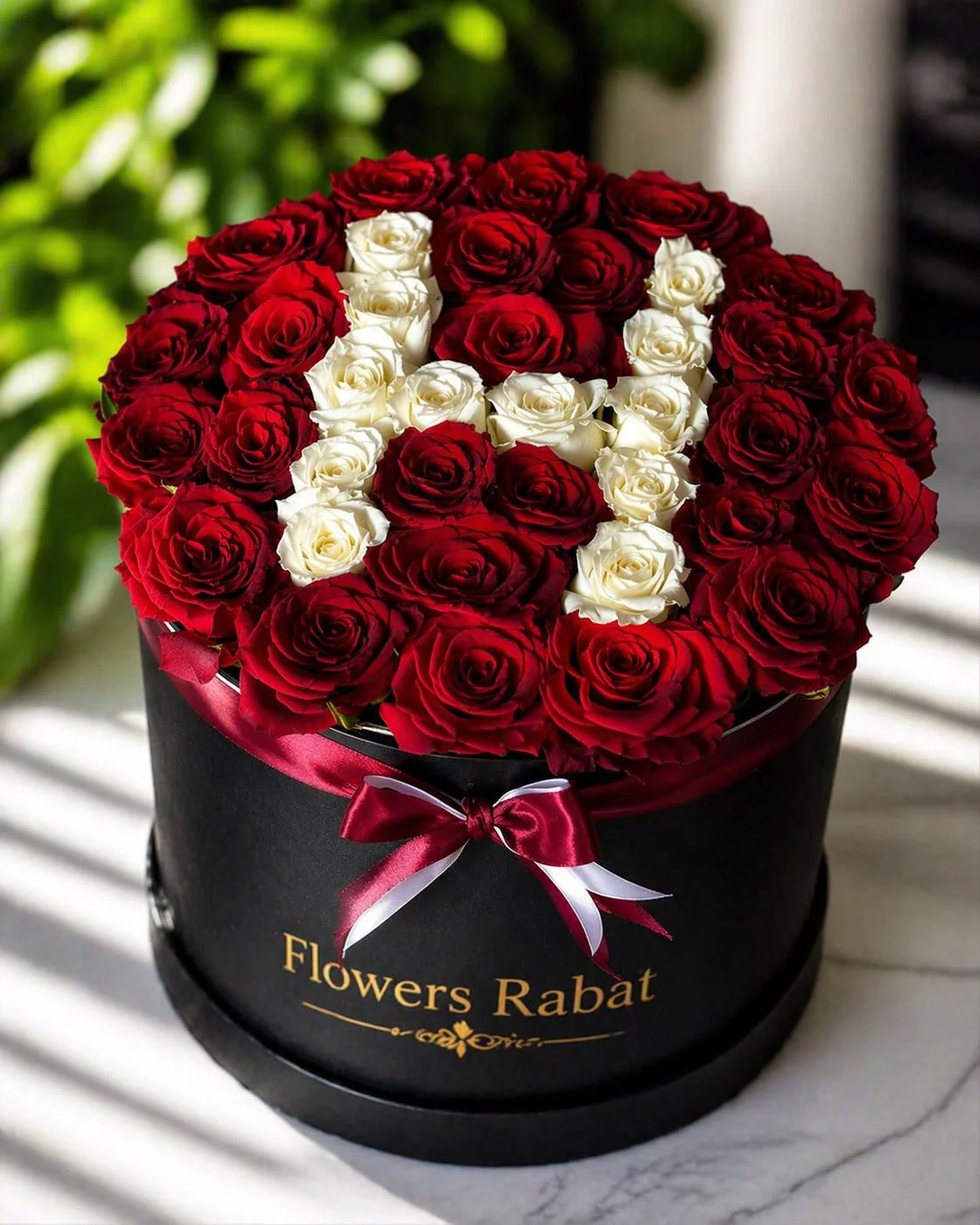 Signature Monogram red and white rose box in Oujda
