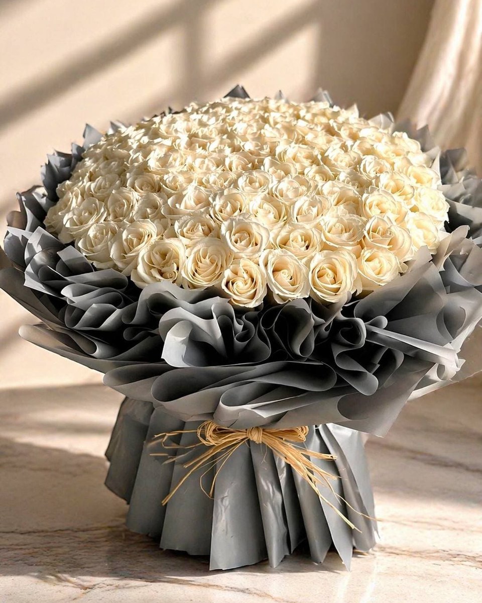 Ivory Royale dome of white roses in Tangier